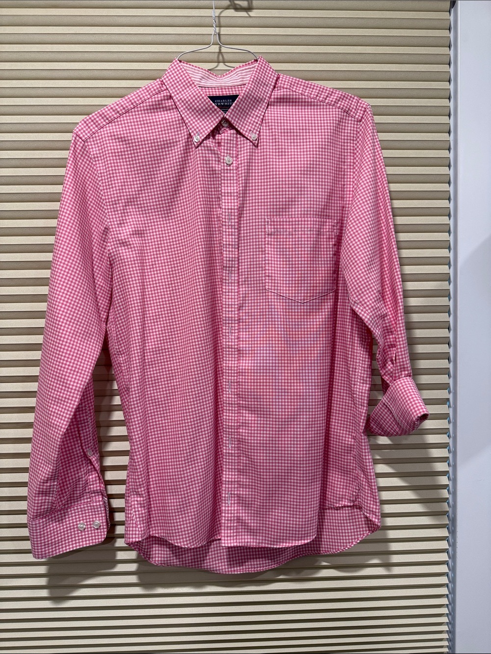 Charles Tyrwhitt Men's Pink Gingham Button-Down Shirt